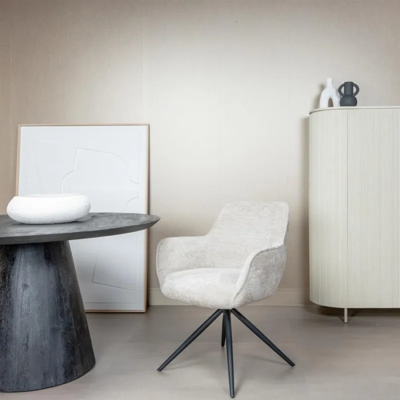 Exclusieve Aanbieding Fondo Armstoel - fabric Mona 110 Sand (draaibaar)
